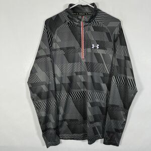 Under Armour Run All Season Gear Fitted 1/4 Zip Pullover Mens Large Geometric